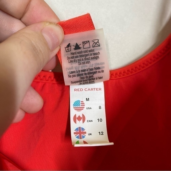 Red Carter Lace Up Tropical Paradise One Piece Swimsuit - Picture 9 of 9